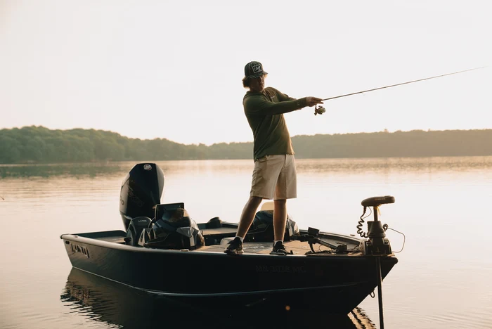 Open water fishing from a boat
